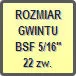 Piktogram - Rozmiar gwintu: BSF 5/16" 22zw.